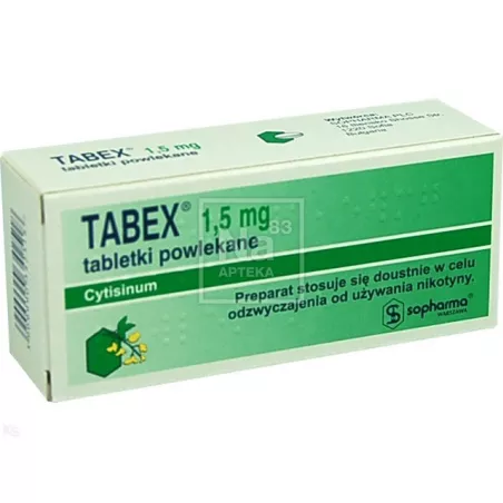 Tabex tabletki powlekane 1.5mg x 100 tabletek leki na rzucenie palenia SOPHARMA WARSZAWA SP. Z O.O.