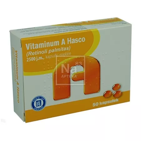 Vitaminum A Hasco 2500jm x 50 kapsułek witamina A PRZEDSIĘBIORSTWO PRODUKCJI FARMACEUTYCZNEJ HASCO-LEK S.A.