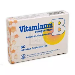 Witamina B compositum WZF x 50 tabletek drażowanych witaminy z grupy B WARSZAWSKIE ZAKŁ.FARM. POLFA S.A.
