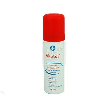 Akutol Spray opatrunek elastyczny x 60 ml odparzenia oparzenia i pęcherze AVEFLOR A.S.