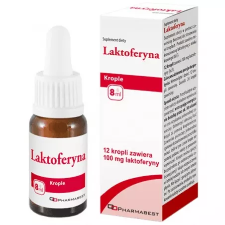Laktoferyna krople doustne x 8 ml naturalne preparaty na odporność PHARMABEST SP. Z O.O.
