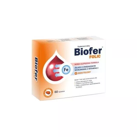 Biofer Folic x 60 tabletek żelazo ORKLA CARE S.A.