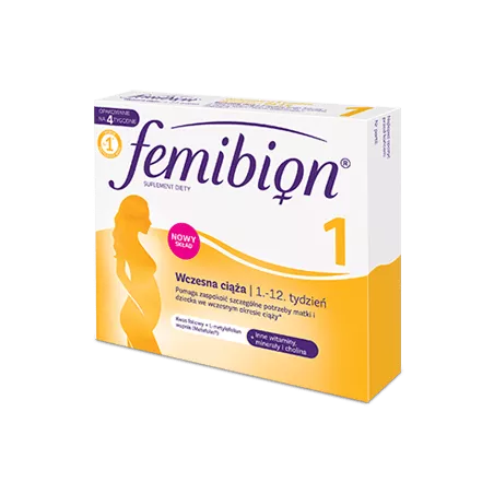 Femibion 1 Wczesna ciąża x 28 tabletek witaminy dla kobiet w ciąży PROCTER & GAMBLE HEALTH POLAND SPÓŁKA Z O.O.