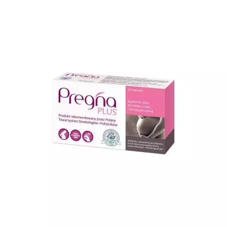 Pregna PLUS 250mg x 30 kapsułek witaminy dla kobiet w ciąży VERCO