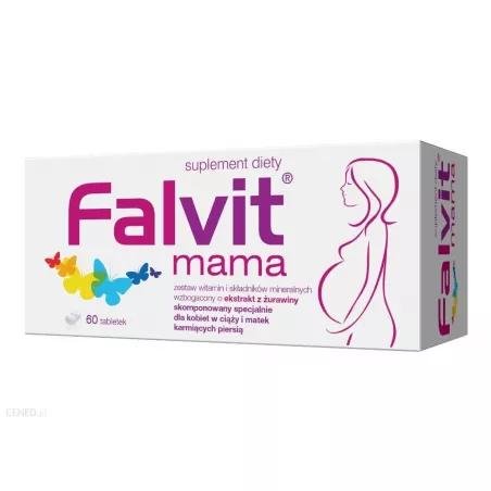 Falvit mama x 60 tabletek witaminy dla kobiet w ciąży PRZEDSIĘBIORSTWO FARMACEUTYCZNE JELFA S.A.