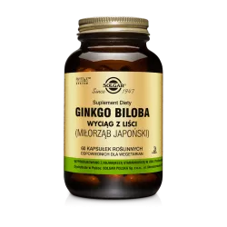 Solgar Ginkgo Biloba Wyciąg z liśći Miłorzębu Japońskiego 60 kapsułek Pamięć i koncentracja SOLGAR POLSKA SP. Z O.O.