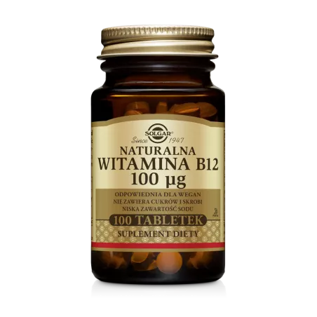 Solgar Naturalna Witamina B12 100mcg x 100 tabletek witaminy z grupy B SOLGAR POLSKA SP. Z O.O.