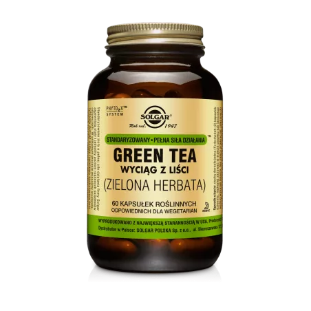 Solgar Green Tea Wyciąg z liści Zielonej Herbaty x 60 kapsułek detox i odchudzanie SOLGAR POLSKA SP. Z O.O.
