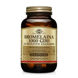 Solgar Bromelaina 1000 GDU ze świeżych Ananasów 60 kapsułek niestrawność SOLGAR POLSKA SP. Z O.O.
