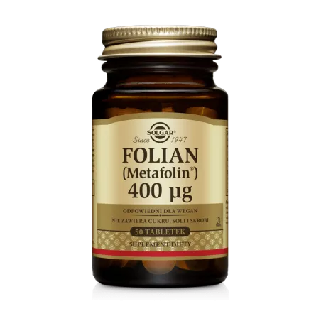 Solgar Folian (Metafolin) 400mcg x 50 tabletek witaminy wspomagające SOLGAR POLSKA SP. Z O.O.