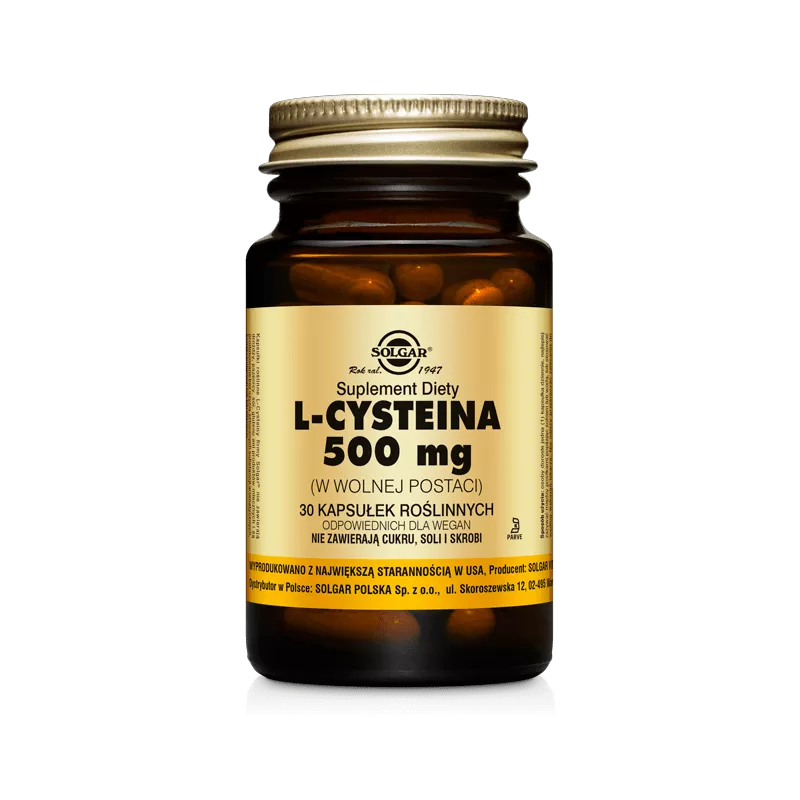 SOLGAR POLSKA SP. Z O.O. Solgar L-Cysteina 500 mg x 30 kapsułek — Inhaltsstoffe i ocena