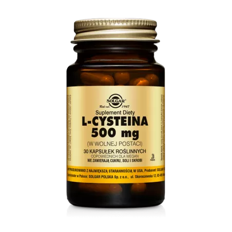 Solgar L-Cysteina 500 mg x 30 kapsułek suplementy na skórę włosy i paznokcie SOLGAR POLSKA SP. Z O.O.