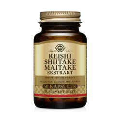 Solgar Reishi Shiitake Maitake Ekstrakt 50 kapsułek leki i suplementy na cholesterol SOLGAR POLSKA SP. Z O.O.