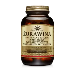 Solgar Żurawina Wielkoowocowa Naturalny Wyciąg z dodatkiem Witaminy C 60 kapsułek infekcje SOLGAR POLSKA SP. Z O.O.
