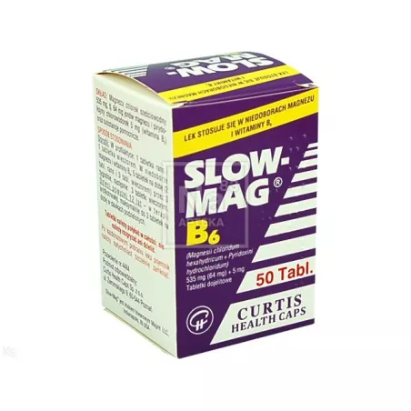 Slow-Mag B6 tabletki dojelitowe 535mg+5mg x 50 tabletek magnez ETHIFARM SP. Z O.O.