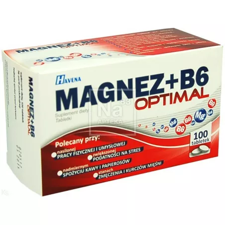 Magnez+B6 Optimal 100 tabletek magnez HAVENA