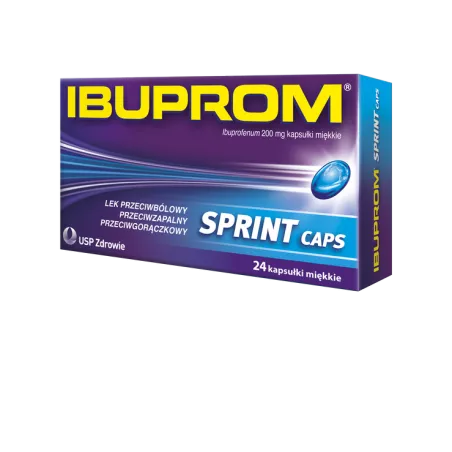 Ibuprom sprint caps kapsułki 200mg x 24 kapsułki tabletki przeciwbólowe US PHARMACIA SP. Z O.O.