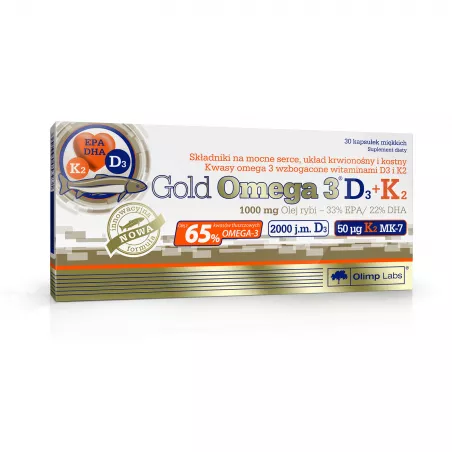 Olimp Gold Omega 3 D3+K2 30 kapsułek naturalne preparaty na odporność OLIMP LABORATORIES