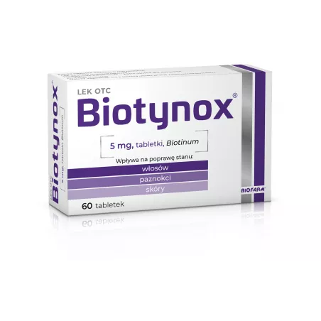 Biotynox 5mg x 60 tabletek Skóra Włosy i paznokcie BIOFARM SP.Z O.O.