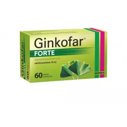 Ginkofar Forte 80mg x 60 tabletek powlekanych Pamięć i koncentracja BIOFARM SP.Z O.O.