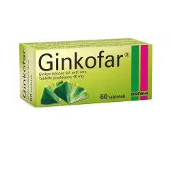 Ginkofar tabletki powlekane 40mg x 60 tabletek Pamięć i koncentracja BIOFARM SP.Z O.O.