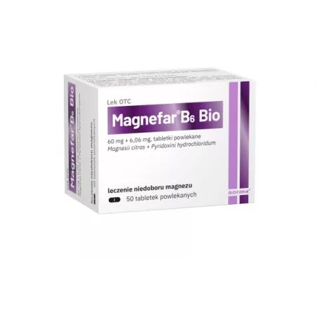 Magnefar B6 Bio 50 tabletek magnez BIOFARM SP.Z O.O.