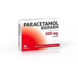Paracetamol Biofarm 500 mg x 10 tabletek (data ważności 30.06.2025 ) tabletki przeciwbólowe BIOFARM SP.Z O.O.