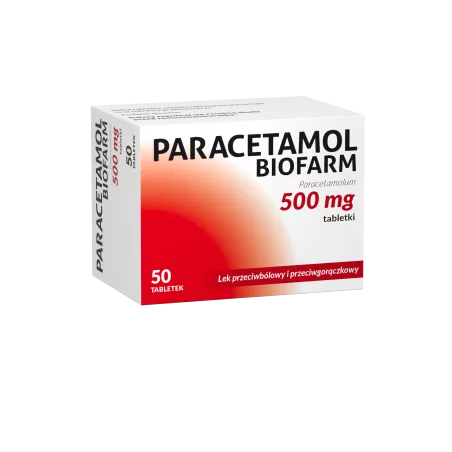 Paracetamol Biofarm 500mg x 50 tabletek tabletki przeciwbólowe BIOFARM SP.Z O.O.