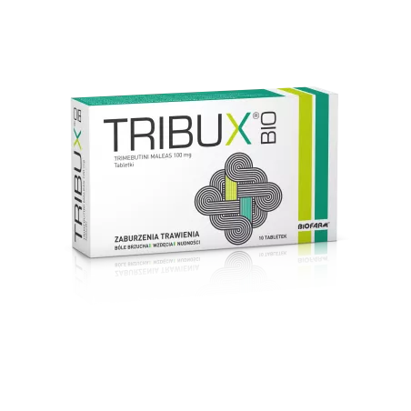 Tribux Bio 100mg 10 tabletek ( data ważności 31.10.2024 r. ) preparaty na jelito drażliwe BIOFARM SP.Z O.O.
