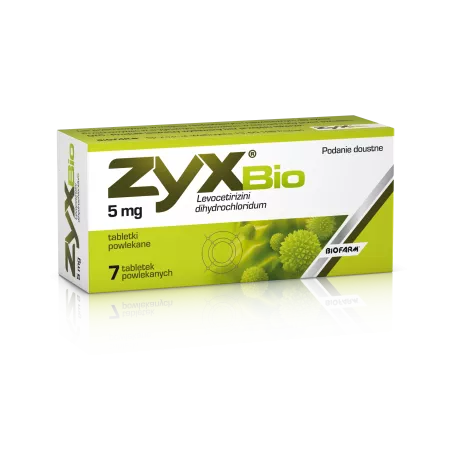 Zyx 5mg x 7 tabletek tabletki na alergię BIOFARM SP.Z O.O.