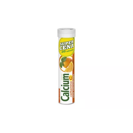 Calcium + Vit C smak pomarańczowy x 20 tabletek witamina C POLSKI LEK