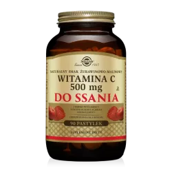 Solgar Witamina C 500mg do ssania smak żurawinowo-malinowy 90 pastylek naturalne preparaty na odporność SOLGAR POLSKA SP. Z O.O.