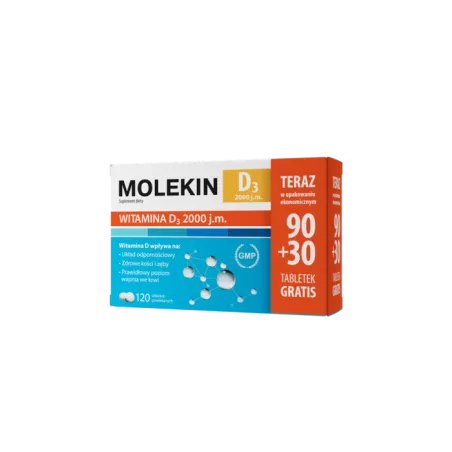 Molekin D3 2000 j x 90+30 tabletek witamina D N.P.ZDROVIT SP Z O.O.