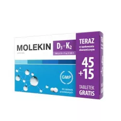 Molekin D3 + K2 x 60 tabletek (45+15) osteoporoza N.P.ZDROVIT SP Z O.O.