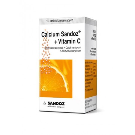 Calcium Sandoz + witamina C tabletki musujące x 10 tabletek Zdrowie SANDOZ GMBH