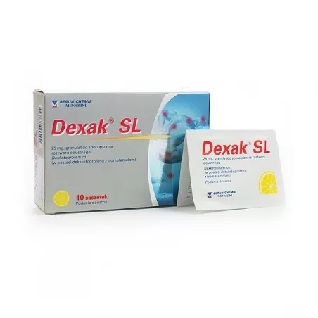 Dexak SL granulat do sporządzania roztworu 25 mg x 10 saszetek reumatyzm BERLIN CHEMIE AG