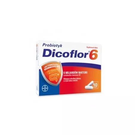 Dicoflor 6 dla dorosłych 10 kapsułek probiotyki na trawienie BAYER SP. Z O.O.