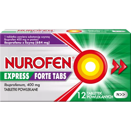 Nurofen Express Forte Tabs 400mg x 12 tabletek powlekanych ból RECKITT BENCKISER POLAND S.A.
