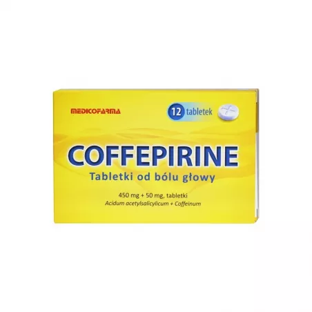 Coffepirine od bólu głowy x 12 tabletek tabletki przeciwbólowe MEDICOFARMA S.A.