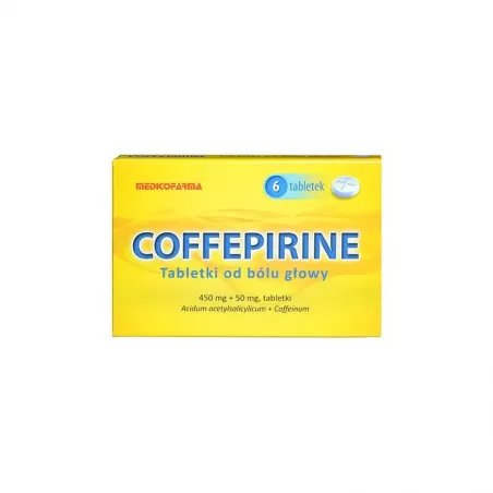 Coffepirine od bólu głowy x 6 tabletek tabletki przeciwbólowe MEDICOFARMA S.A.