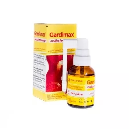 Gardimax Medica lemon spray x 30 ml leki na ból gardła i chrypkę TACTICA PHARMACEUTICALS SP. Z O.O.