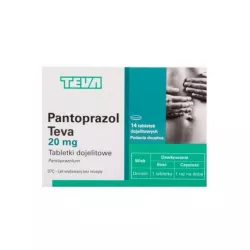 Pantoprazol Teva 20mg x 14 tabletek wrzody żołądka, zgaga, refluks TEVA PHARMACEUTICALS POLSKA SP. Z O. O.