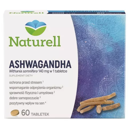 Naturell Ashwagandha tabletki x 60 tabletek ashwagandha USP ZDROWIE SP. Z O.O