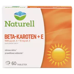 Naturell Beta-Karoten + E tabletki x 60 tabletek suplementy na skórę włosy i paznokcie USP ZDROWIE SP. Z O.O