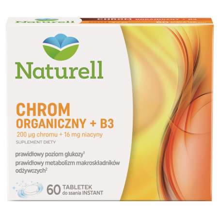 Naturell Chrom Organiczny+B3 do ssania x 60 tabletek detox i odchudzanie USP ZDROWIE SP. Z O.O