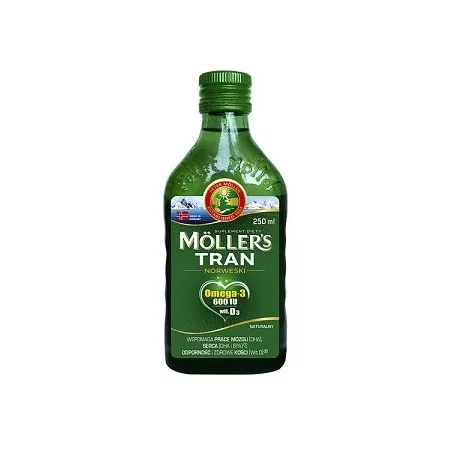 Möllers tran norweski 250 ml naturalny smak trany i oleje ORKLA CARE S.A.