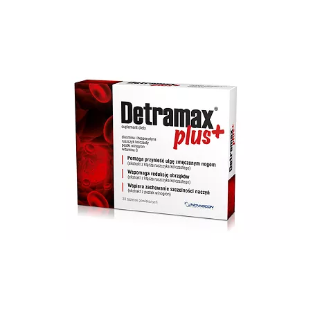 Detramax Plus x 30 tabletki ( data ważności 29.02.2024 ) preparaty na obrzęki NOVASCON PHARMACEUTICALS SP. Z O.O.