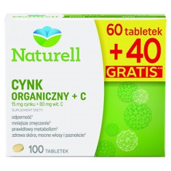 Naturell Cynk Organiczny + C x 100 tbl