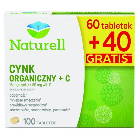 Naturell Cynk Organiczny + C x 100 tbl cynk USP ZDROWIE SP. Z O.O