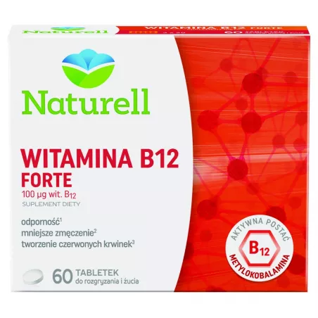 Naturell Wit B12 Forte tabletki do ssania x 60 tabletek witaminy z grupy B USP ZDROWIE SP. Z O.O